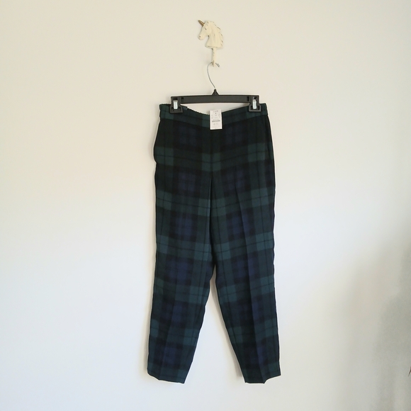 NWT π©βοΈJ Crew - Green, Blue, Black Watch Plaid Holland Pant - Size 6 - Picture 4 of 9